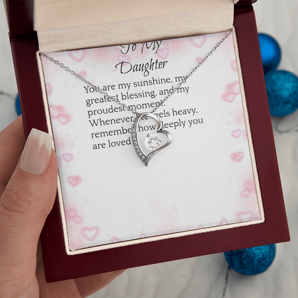 To My Daughter — Forever Love Heart Necklace Gift