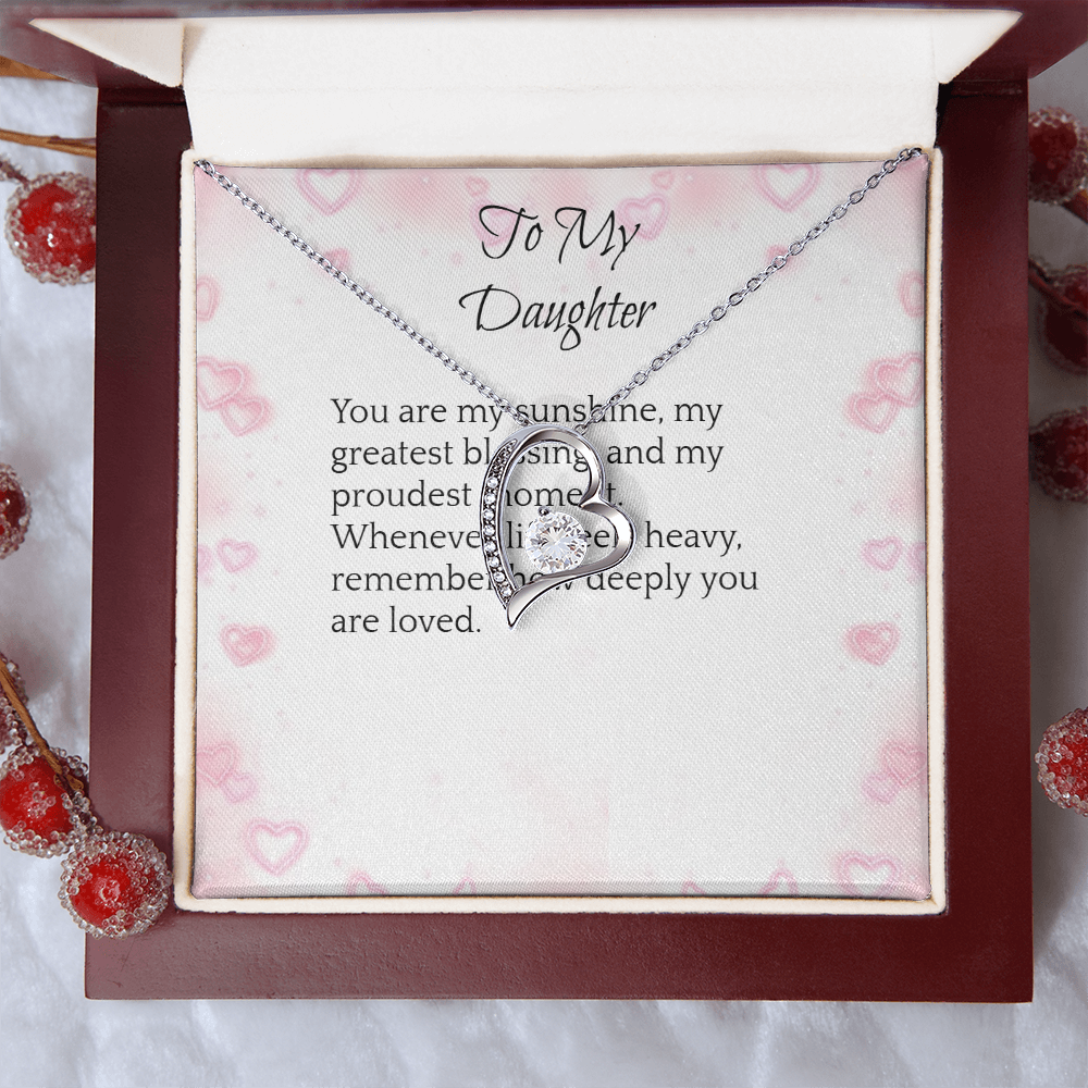 To My Daughter — Forever Love Heart Necklace Gift