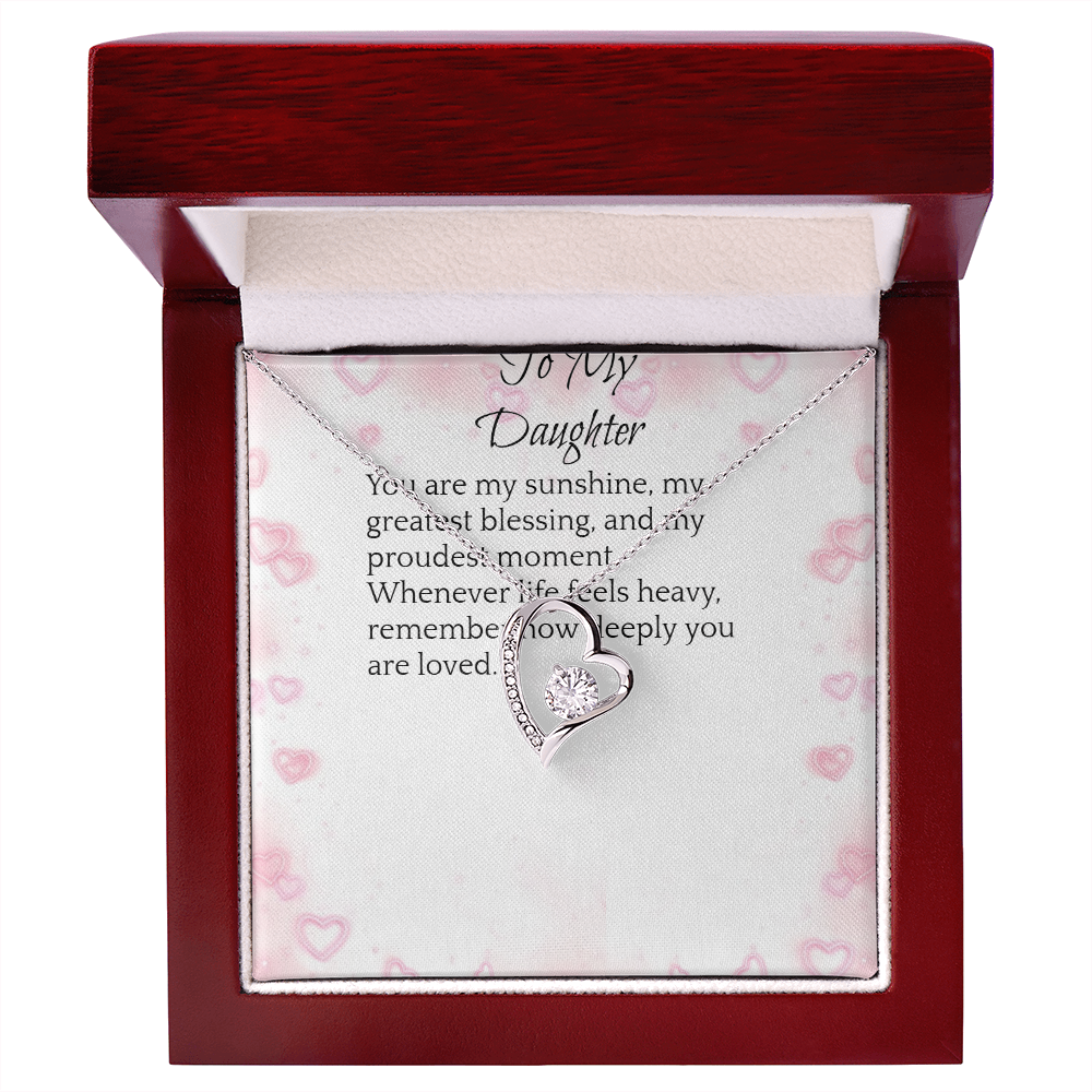 To My Daughter — Forever Love Heart Necklace Gift