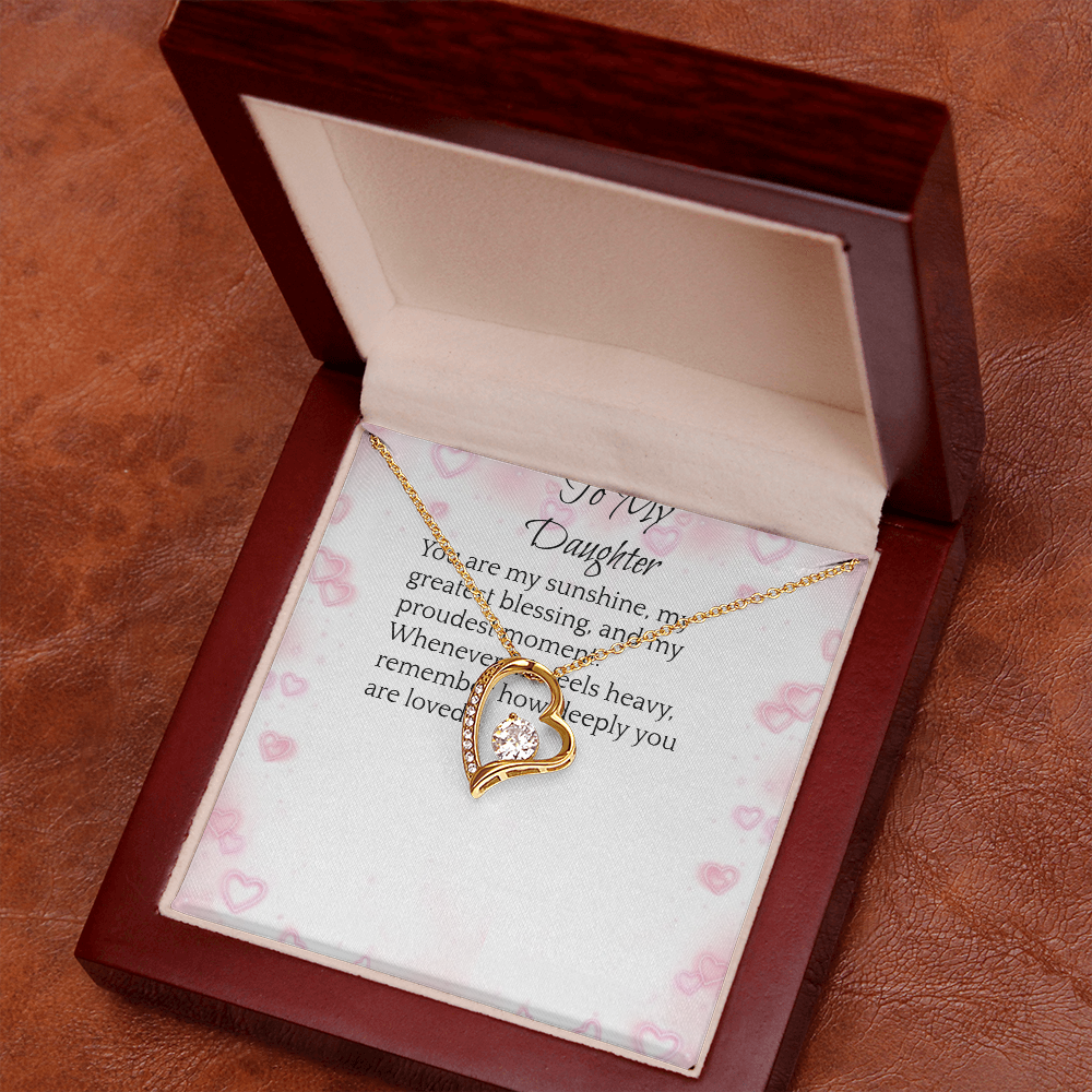 To My Daughter — Forever Love Heart Necklace Gift
