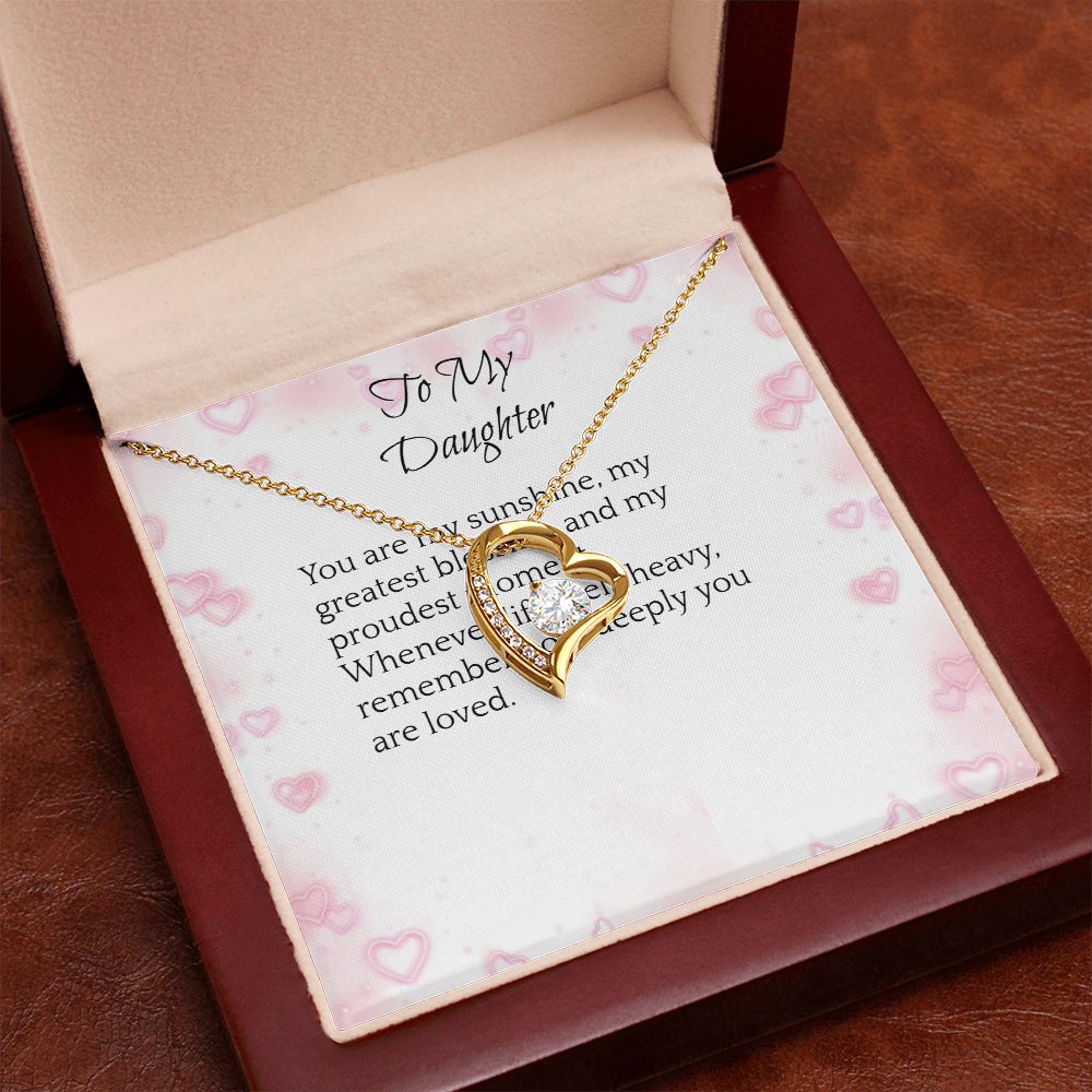 To My Daughter — Forever Love Heart Necklace Gift
