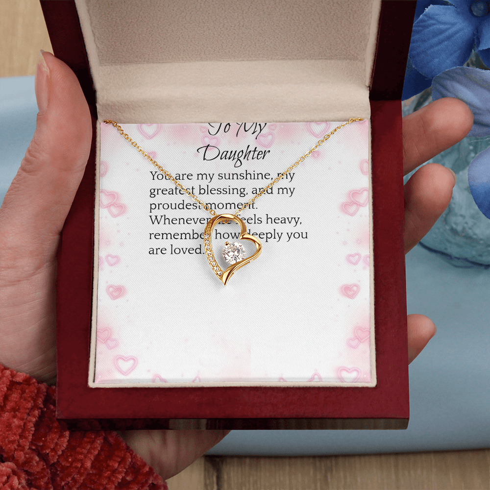 To My Daughter — Forever Love Heart Necklace Gift