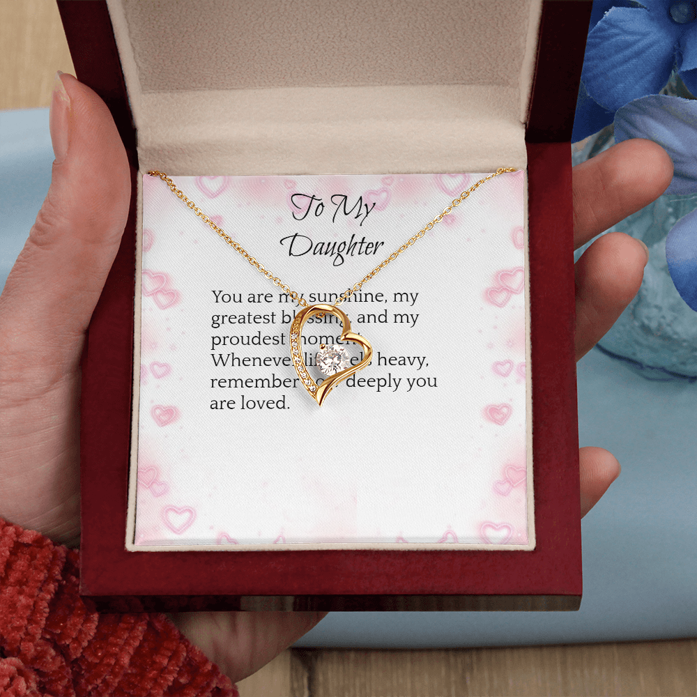 To My Daughter — Forever Love Heart Necklace Gift