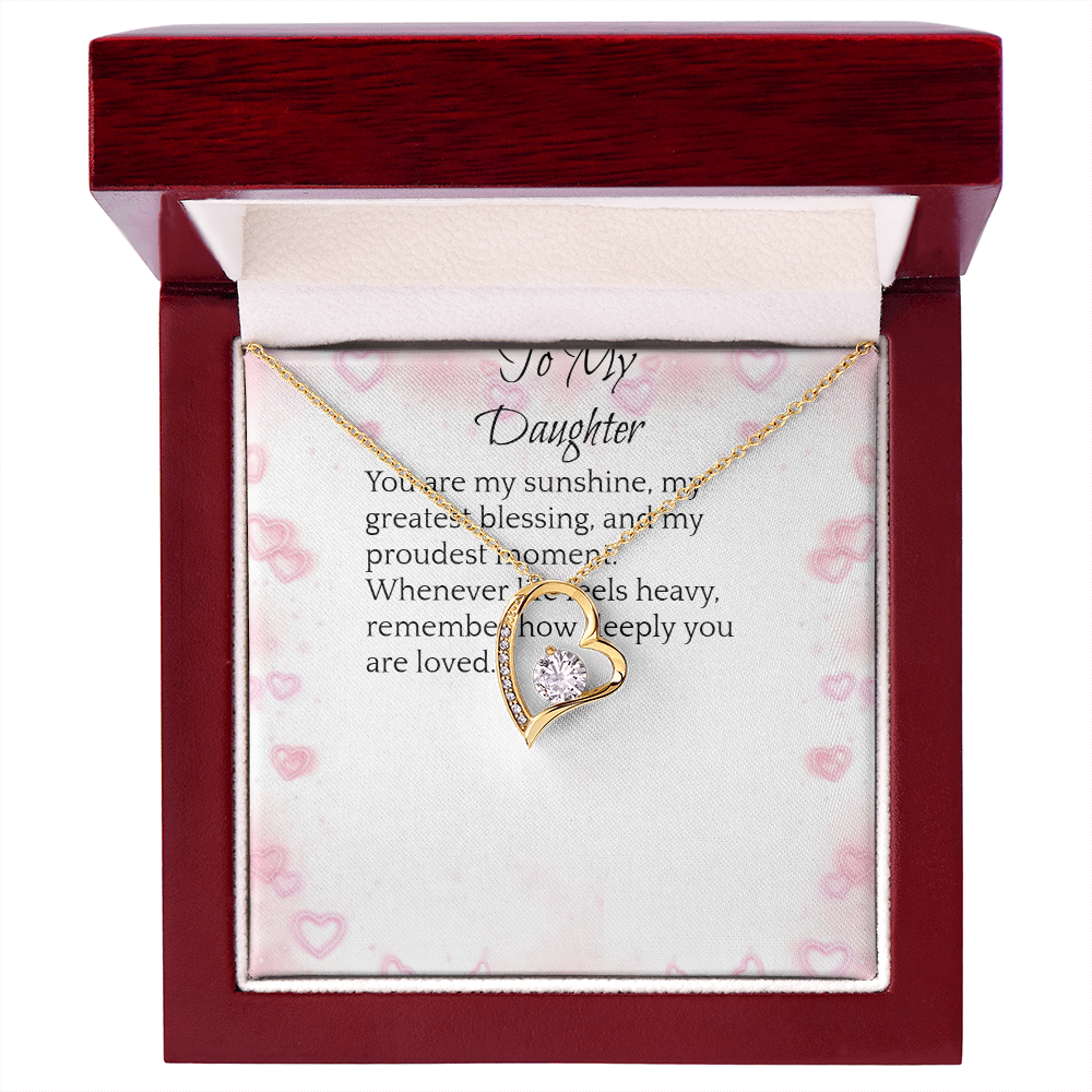 To My Daughter — Forever Love Heart Necklace Gift
