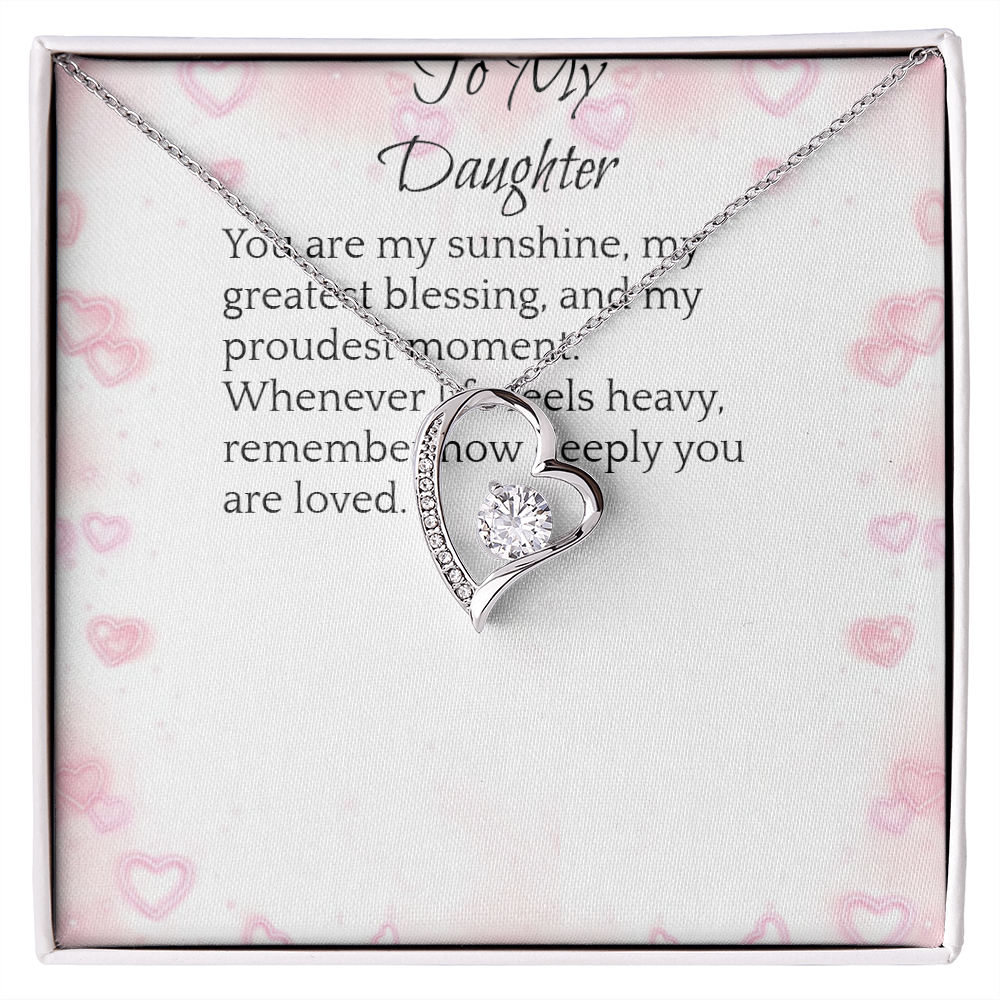 To My Daughter — Forever Love Heart Necklace Gift