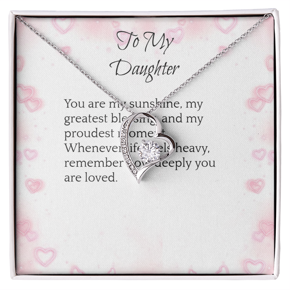 To My Daughter — Forever Love Heart Necklace Gift