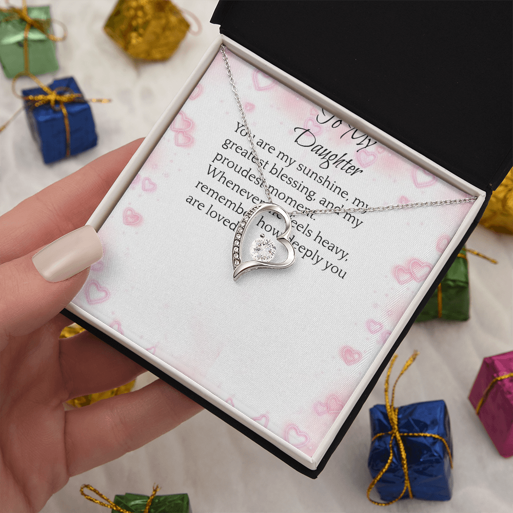 To My Daughter — Forever Love Heart Necklace Gift
