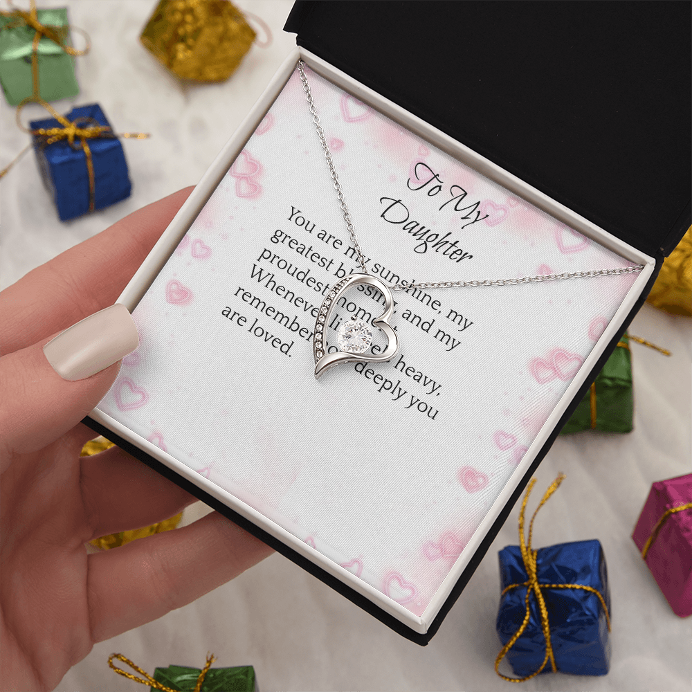 To My Daughter — Forever Love Heart Necklace Gift