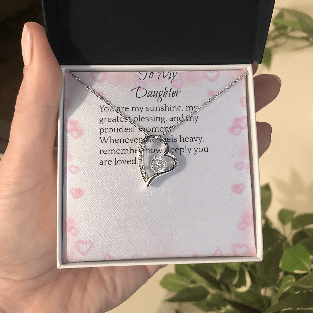 To My Daughter — Forever Love Heart Necklace Gift