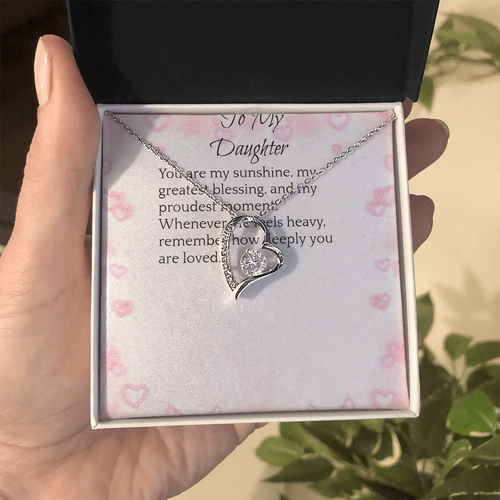 To My Daughter — Forever Love Heart Necklace Gift