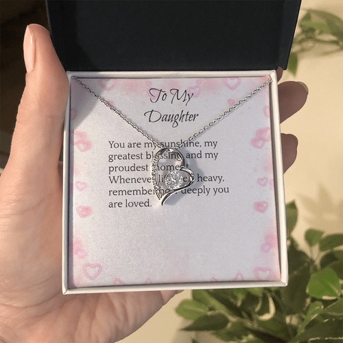 To My Daughter — Forever Love Heart Necklace Gift