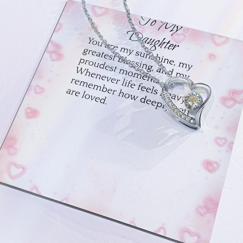 To My Daughter — Forever Love Heart Necklace Gift