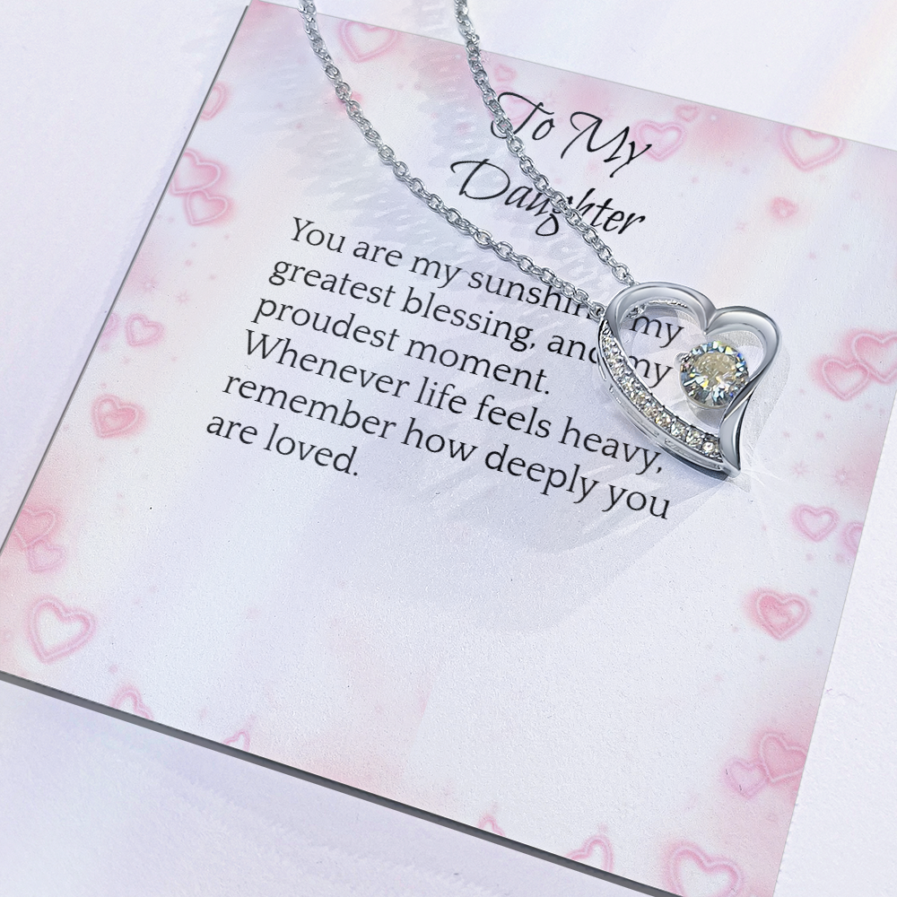 To My Daughter — Forever Love Heart Necklace Gift