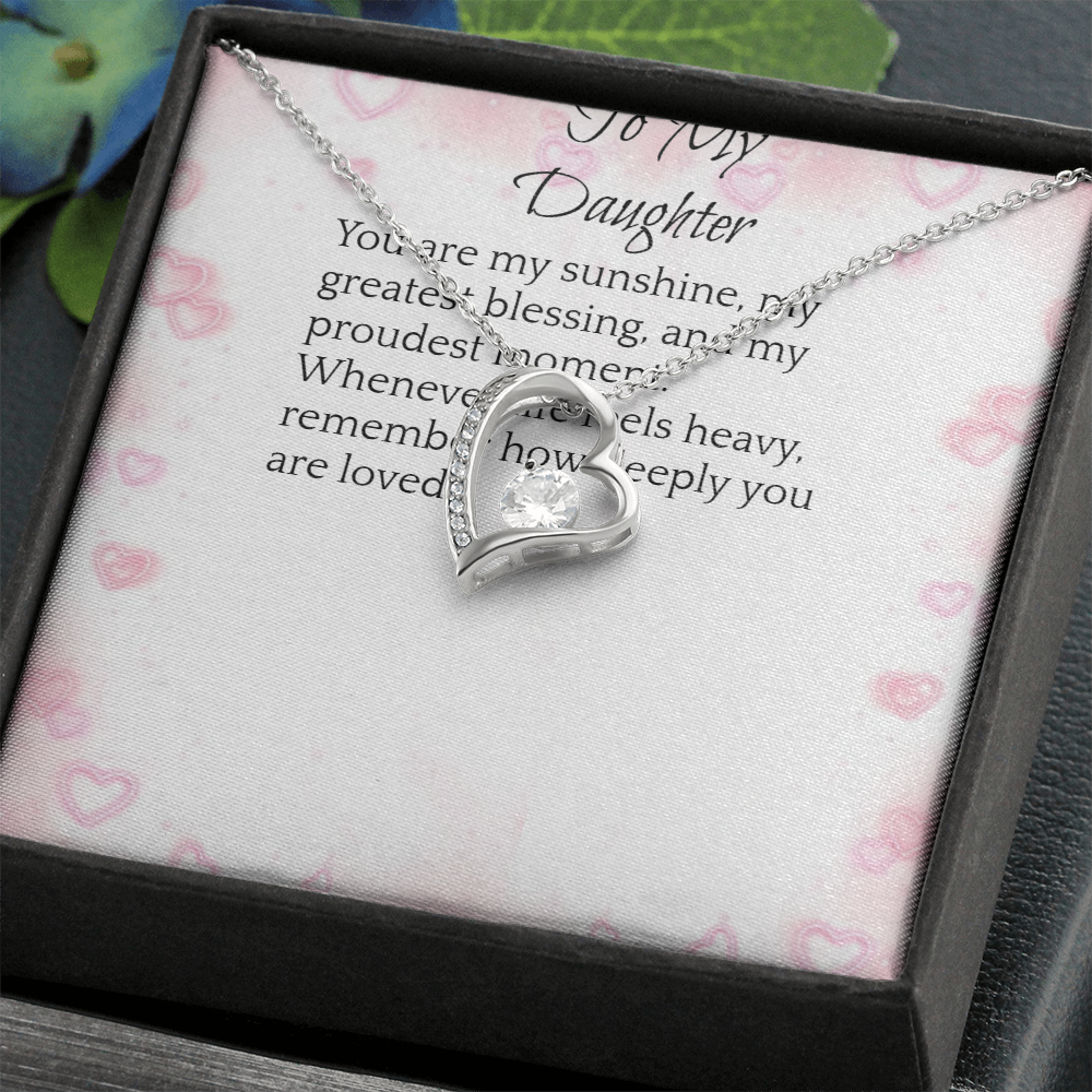 To My Daughter — Forever Love Heart Necklace Gift