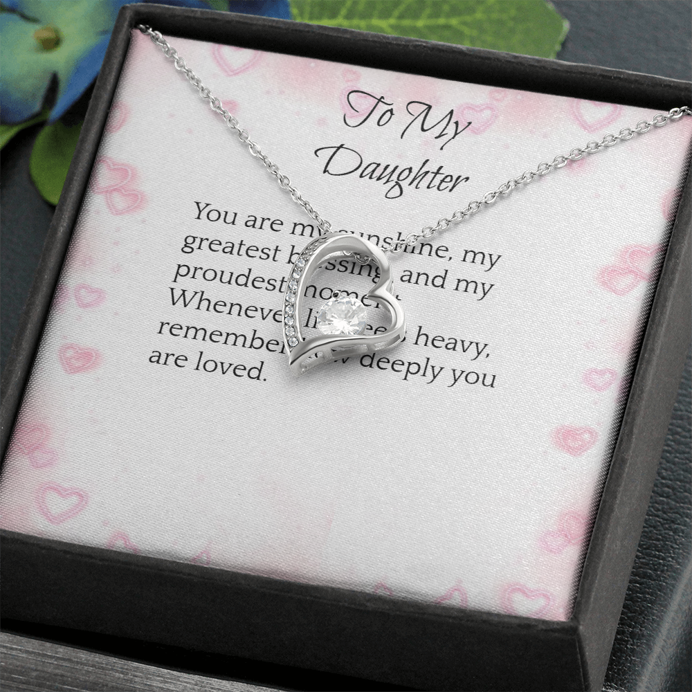 To My Daughter — Forever Love Heart Necklace Gift