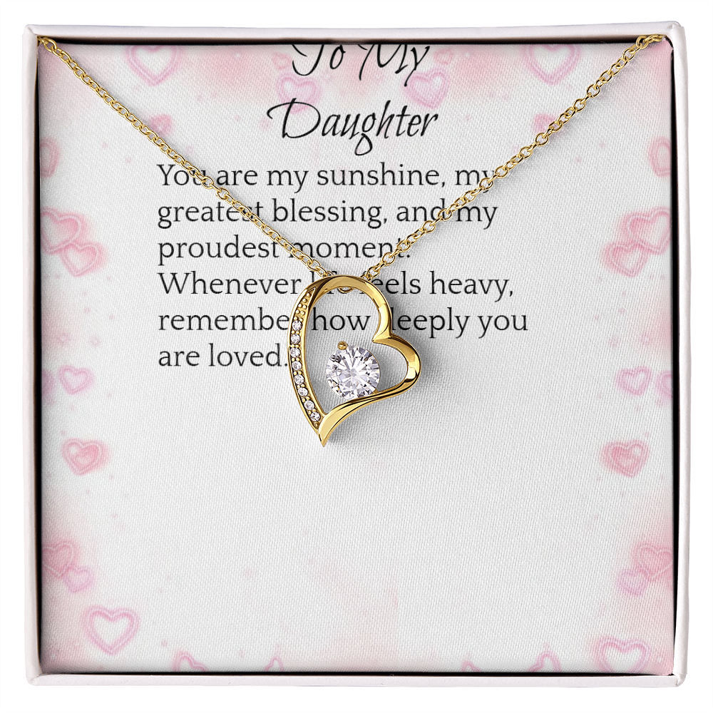 To My Daughter — Forever Love Heart Necklace Gift