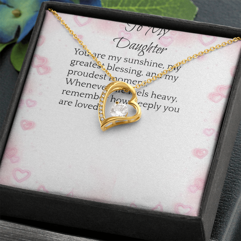 To My Daughter — Forever Love Heart Necklace Gift