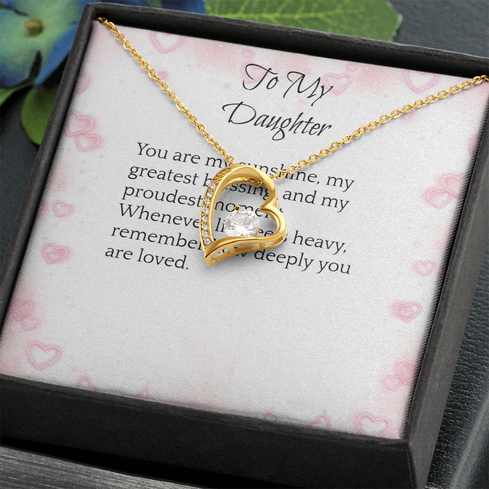 To My Daughter — Forever Love Heart Necklace Gift